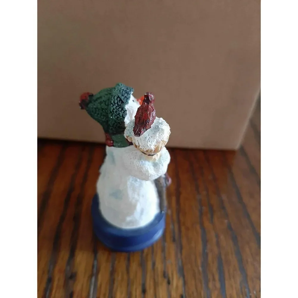 Set of 2 Miniature Snowmen Winter Christmas Seasonal Holiday Decorations Decor